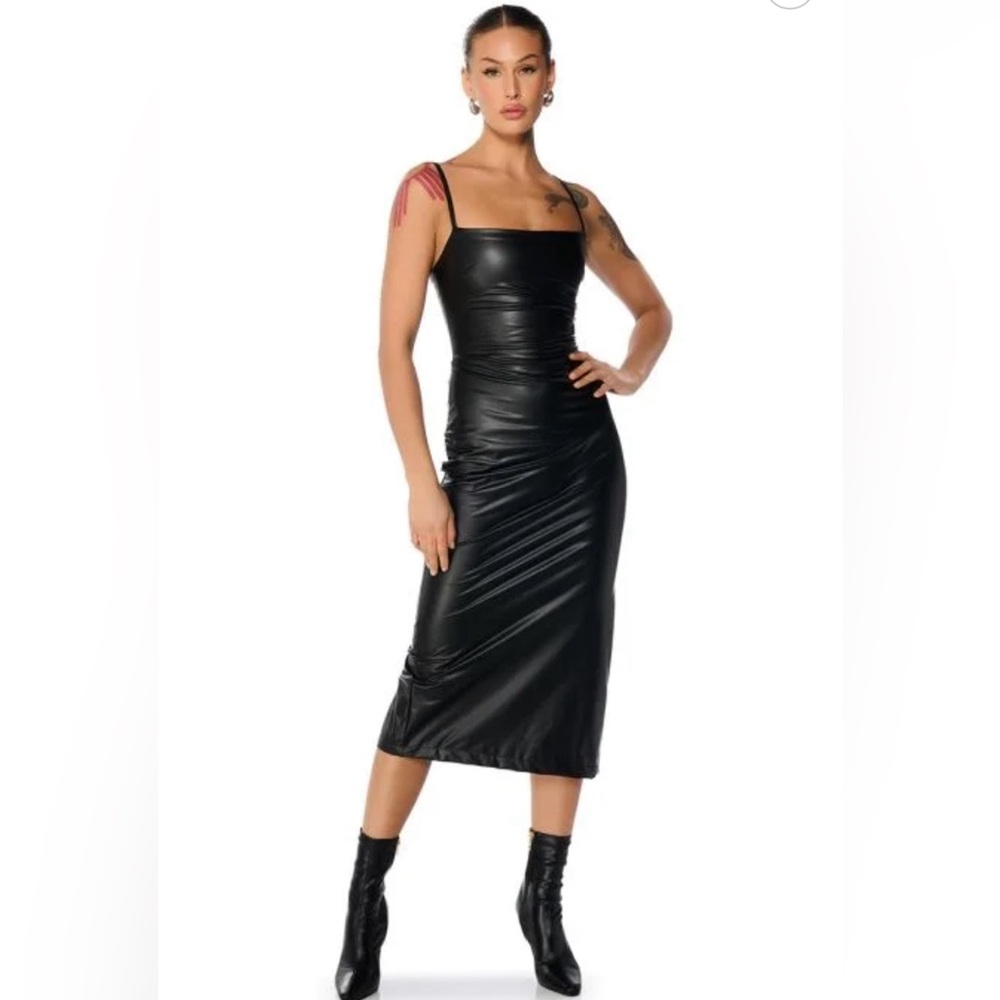 Akira Rebecca leather dress